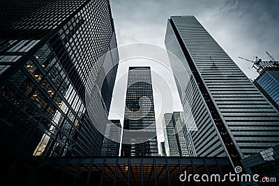 Modern buildings in the Financial District, in Toronto, Ontario. Editorial Stock Photo