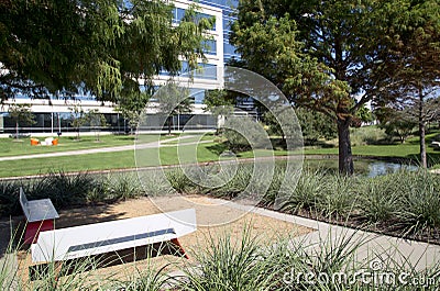 Modern buildings and landscapes design in Hall Park Stock Photo