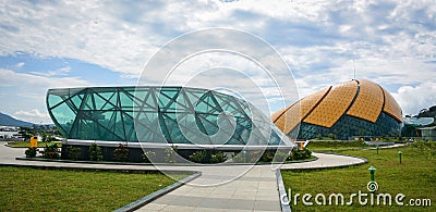 Modern buildings at the park in Haiphong, Vietnam Editorial Stock Photo
