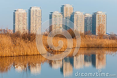 Buildings in the suburbs of Bucharest Stock Photo