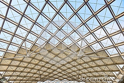 Modern architecture roof structure construction site Stock Photo