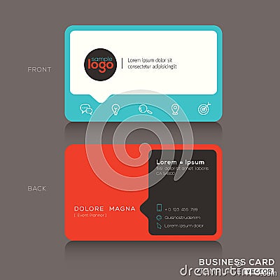 Modern business card design template Vector Illustration