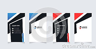 Modern business card print templates. Vertical business cards Vector Illustration