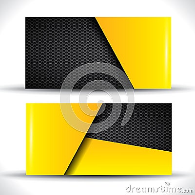 Modern business card - yellow and black colors Vector Illustration