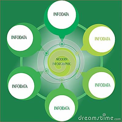 Modern business chart with green circle. Vector Illustration