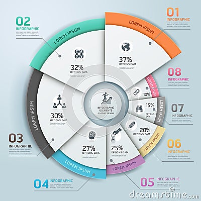 Modern business Infographics circle. Vector Illustration