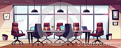 Modern business office meeting room cartoon vector Vector Illustration