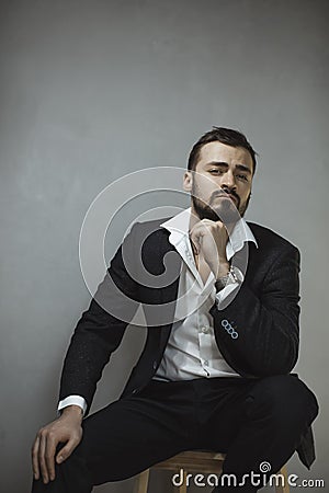 Modern Businessman. Confident Man in Suit. Stock Photo