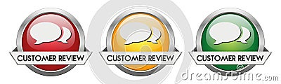 Modern Button Vector Customer Review Vector Illustration