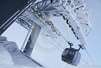 Modern cableway FUNITEL on hill Chopok Editorial Stock Photo