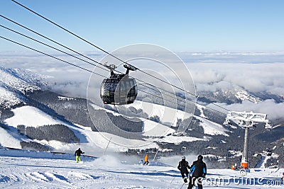 Modern cableway in ski Resort Jasna, Slovakia Editorial Stock Photo