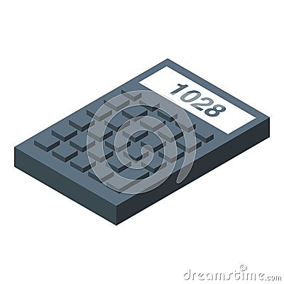 Modern calculator showing number 1028 on display, performing calculations Vector Illustration