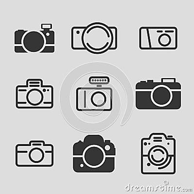 Modern Camera Icons Vector Illustration