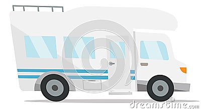 Modern camper van vector illustration. Vector Illustration