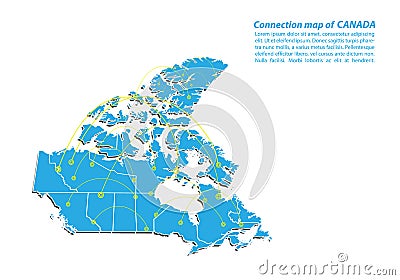 Modern of canada Map connections network design, Best Internet Concept of canada map business from concepts series Vector Illustration