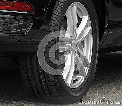 Modern car alloy wheel Stock Photo