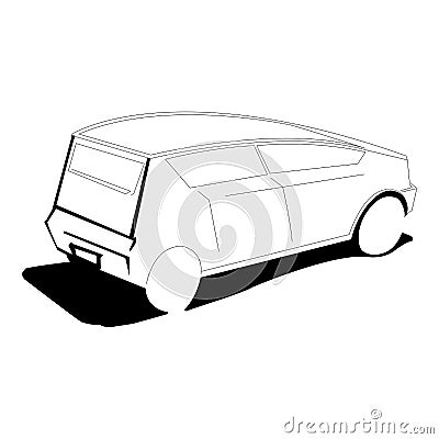 Modern car design Cartoon Illustration