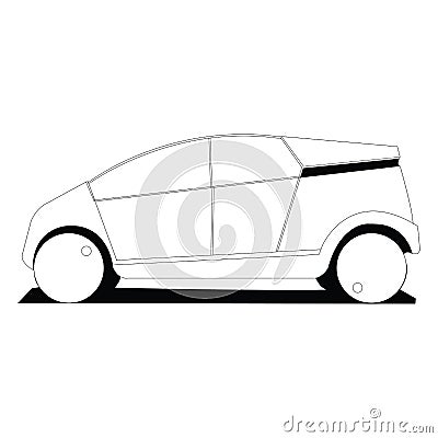 Modern car design Cartoon Illustration
