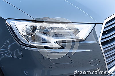 Modern car grey lamp headlight Stock Photo