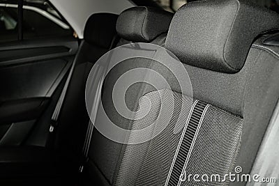 Modern car interior with grey seats Stock Photo