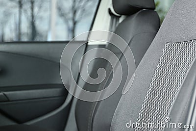 Modern car interior with grey seats Stock Photo