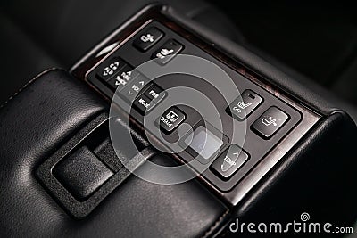Modern car interior: parts, buttons, knobs Stock Photo