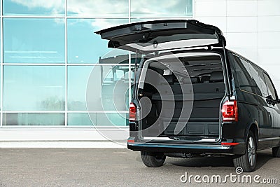Modern car with open empty trunk Stock Photo