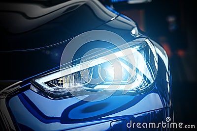 Modern car xenon lamp headlight Stock Photo