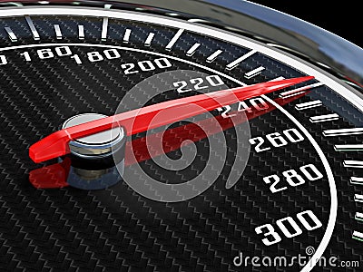 Modern carbon Speedometer Stock Photo