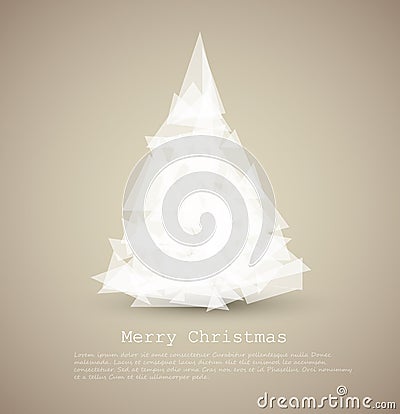 modern card with abstract white christmas tree Stock Photo