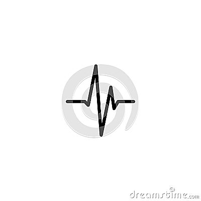 Modern cardiogram line icon. Vector Illustration