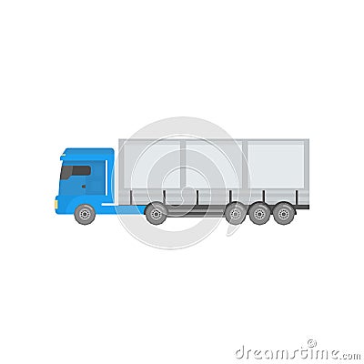 Modern Cargo Trailer Truck, Side View Vector Illustration Vector Illustration