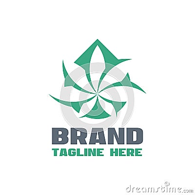 Modern CBD cannabis oil logo Vector Illustration