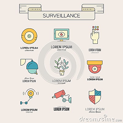 Modern CCTV Icons Vector Illustration