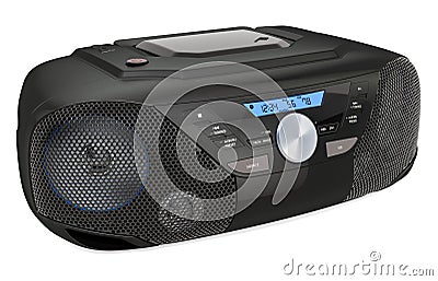 Modern CD Boombox with AM/FM Stereo Radio, 3D rendering Stock Photo