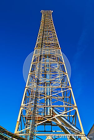 Modern cell and antenna with flat parabola in sky Stock Photo