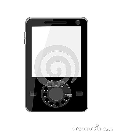 Modern cell phone with vintage dial Vector Illustration