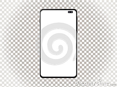 Modern cellphone with blank app screens mockup. Wireframing screens template to create and showcase your mobile ui kit Vector Illustration