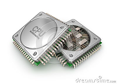 Modern central computer processors CPU Stock Photo