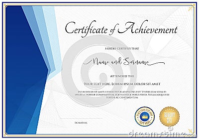 Modern certificate template for achievement, appreciation, participation or completion Vector Illustration