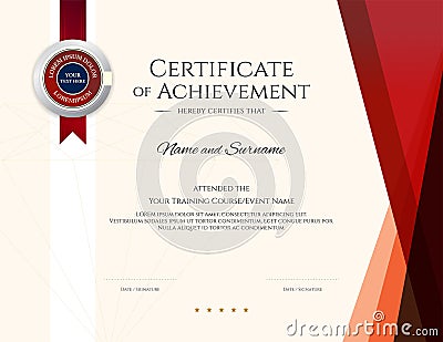 Modern certificate template with elegant border frame, Diploma design for graduation or completion Vector Illustration