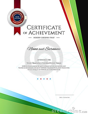 Modern certificate template with elegant border frame, Diploma design for graduation or completion Vector Illustration