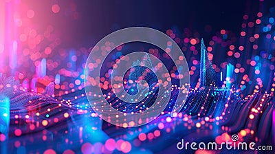 Modern chart design template displaying data technology trends in a realistic style Stock Photo