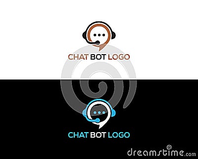 Modern chat bot logo and icon vector Vector Illustration