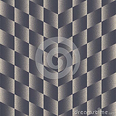 Modern Chequered Chevron Seamless Pattern Vector Dot Work Abstract Background Vector Illustration