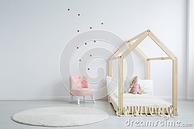 Modern children`s furniture in bedroom Stock Photo