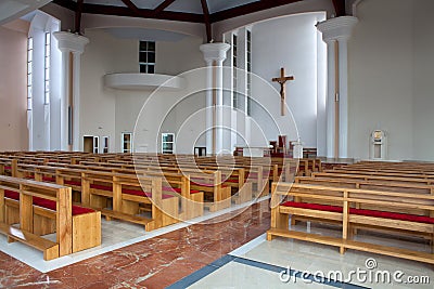 Modern church interior Stock Photo