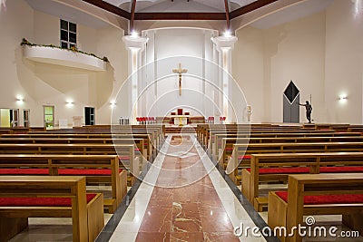 Modern church interior Stock Photo