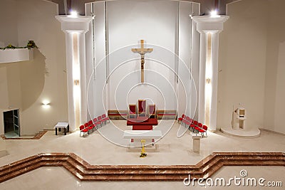 Modern church interior Stock Photo