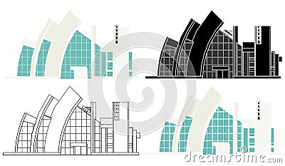 Modern Church in Rome colored Vector Illustration